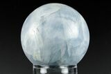 Polished Blue Calcite Sphere - Madagascar #202576-1